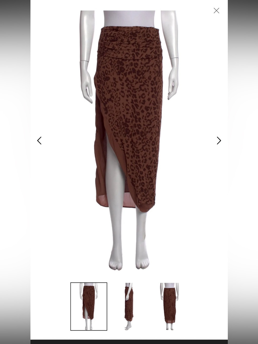 Reformation Brown Leopard Print Slip Skirt